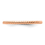 Sterling Silver Stackable Expressions Pink-plated Twisted Ring
