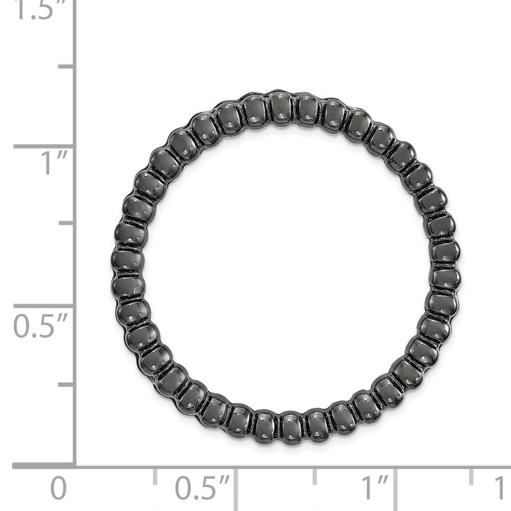 Sterling Silver Stackable Expressions Black-plated Large Chain Slide