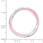 Sterling Silver Stackable Expressions Lg Polished Pink Enameled Chain Slide