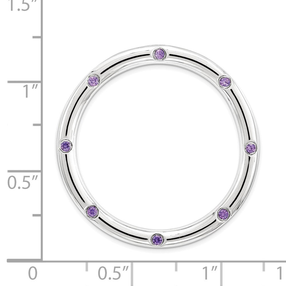 Sterling Silver Stackable Expressions Large Polished Amethyst Chain Slide