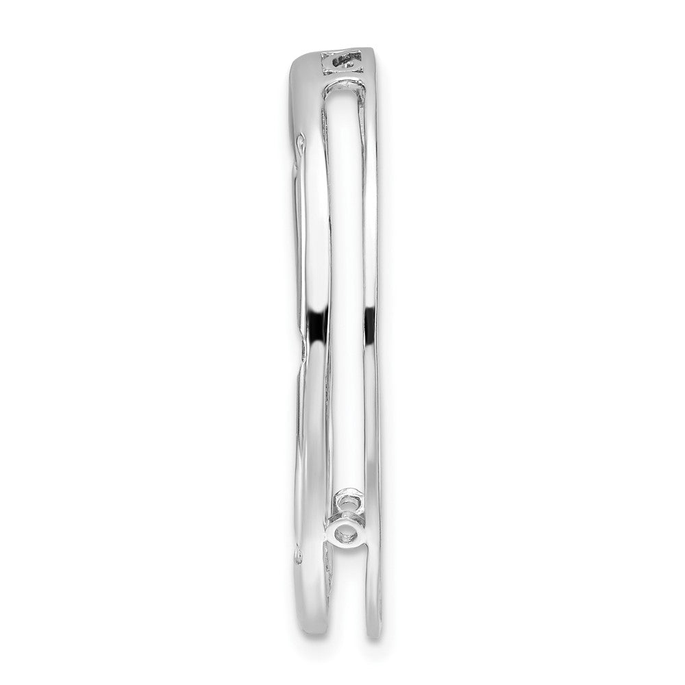 Sterling Silver Stackable Expressions Large Polished Aquamarine Chain Slide
