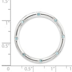 Sterling Silver Stackable Expressions Large Polished Blue Topaz Chain Slide