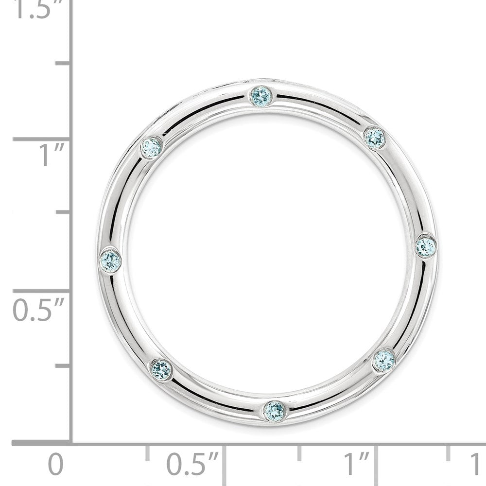 Sterling Silver Stackable Expressions Large Polished Blue Topaz Chain Slide