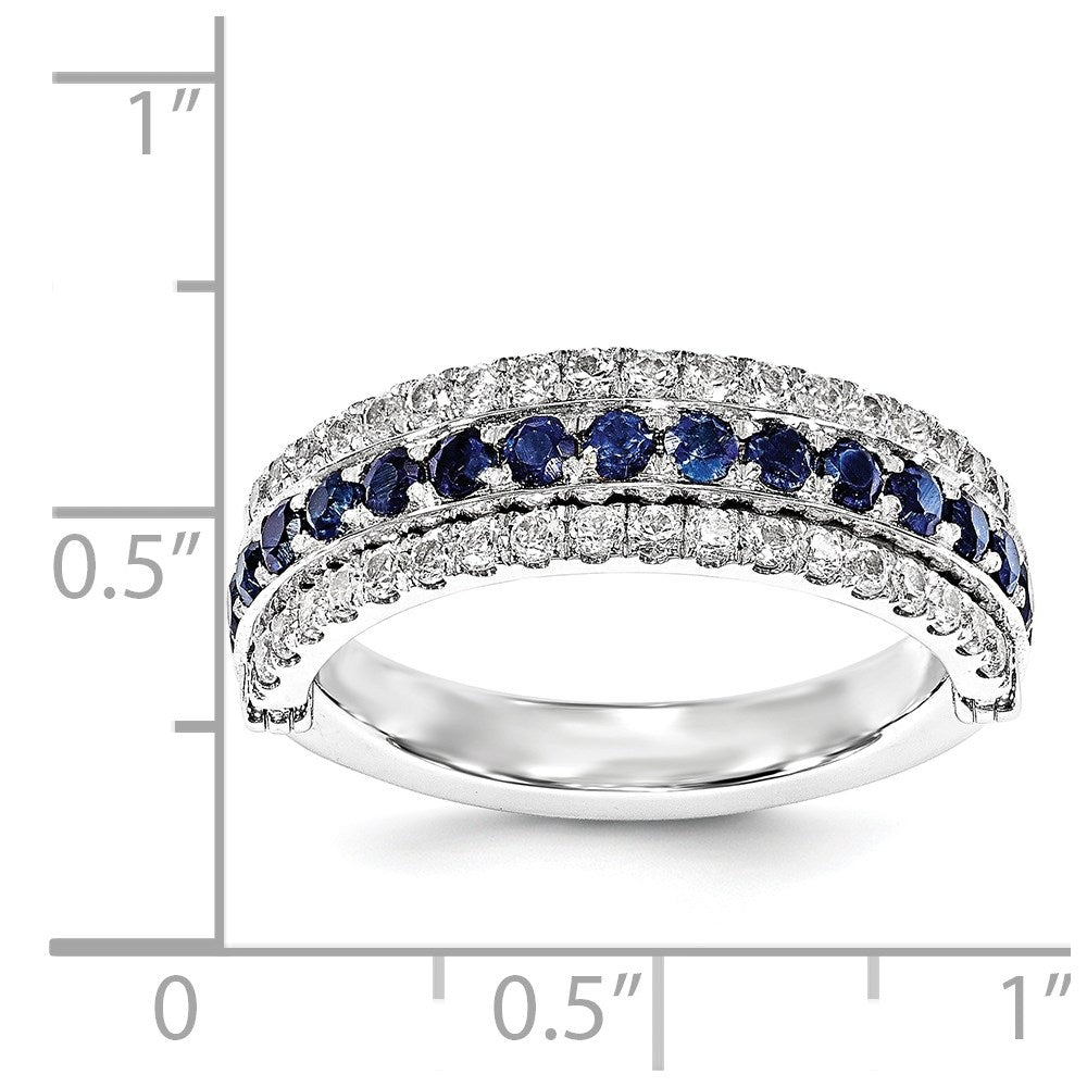 SS Created Emerald Created White Sapphire & Created Sapphire Flip Ring