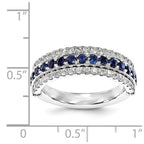 SS Created Emerald Created White Sapphire & Created Sapphire Flip Ring