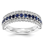 SS Created Emerald Created White Sapphire & Created Sapphire Flip Ring
