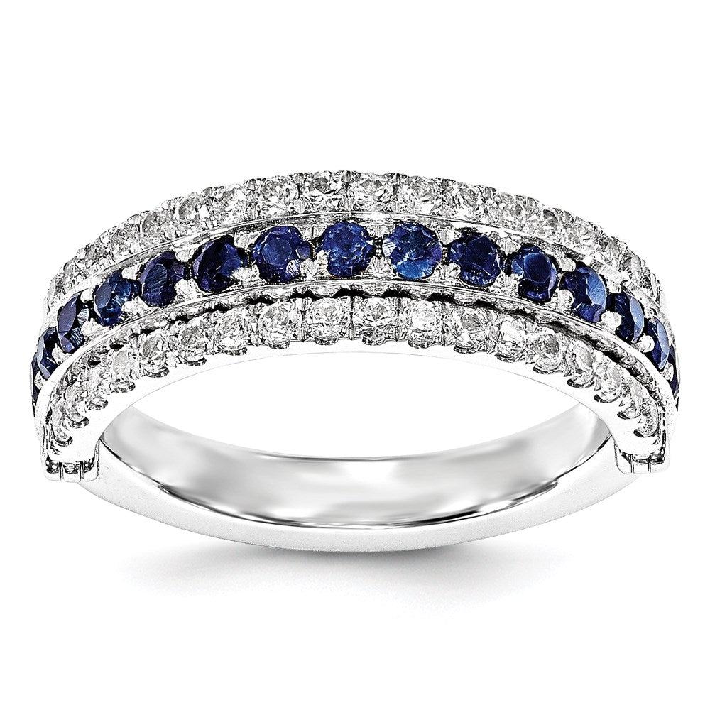 SS Created Emerald Created White Sapphire & Created Sapphire Flip Ring
