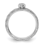Sterling Silver Diamond Stackable Expressions Textured Heart Ring