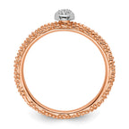 Sterling Silver Diamond Stackable Expressions Rose Gold Plated Ring