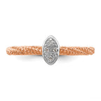 Sterling Silver Diamond Stackable Expressions Rose Gold Plated Ring