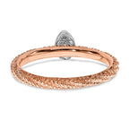 Sterling Silver Diamond Stackable Expressions Rose Gold Plated Ring