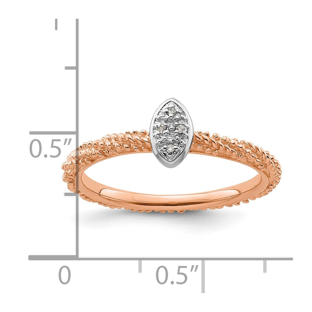 Sterling Silver Diamond Stackable Expressions Rose Gold Plated Ring