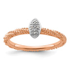 Sterling Silver Diamond Stackable Expressions Rose Gold Plated Ring