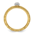 Sterling Silver Diamond Stackable Expressions Yellow Gold Plated Ring