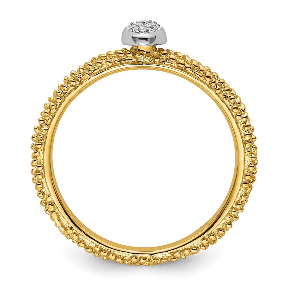 Sterling Silver Diamond Stackable Expressions Yellow Gold Plated Ring