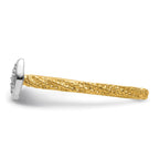 Sterling Silver Diamond Stackable Expressions Yellow Gold Plated Ring