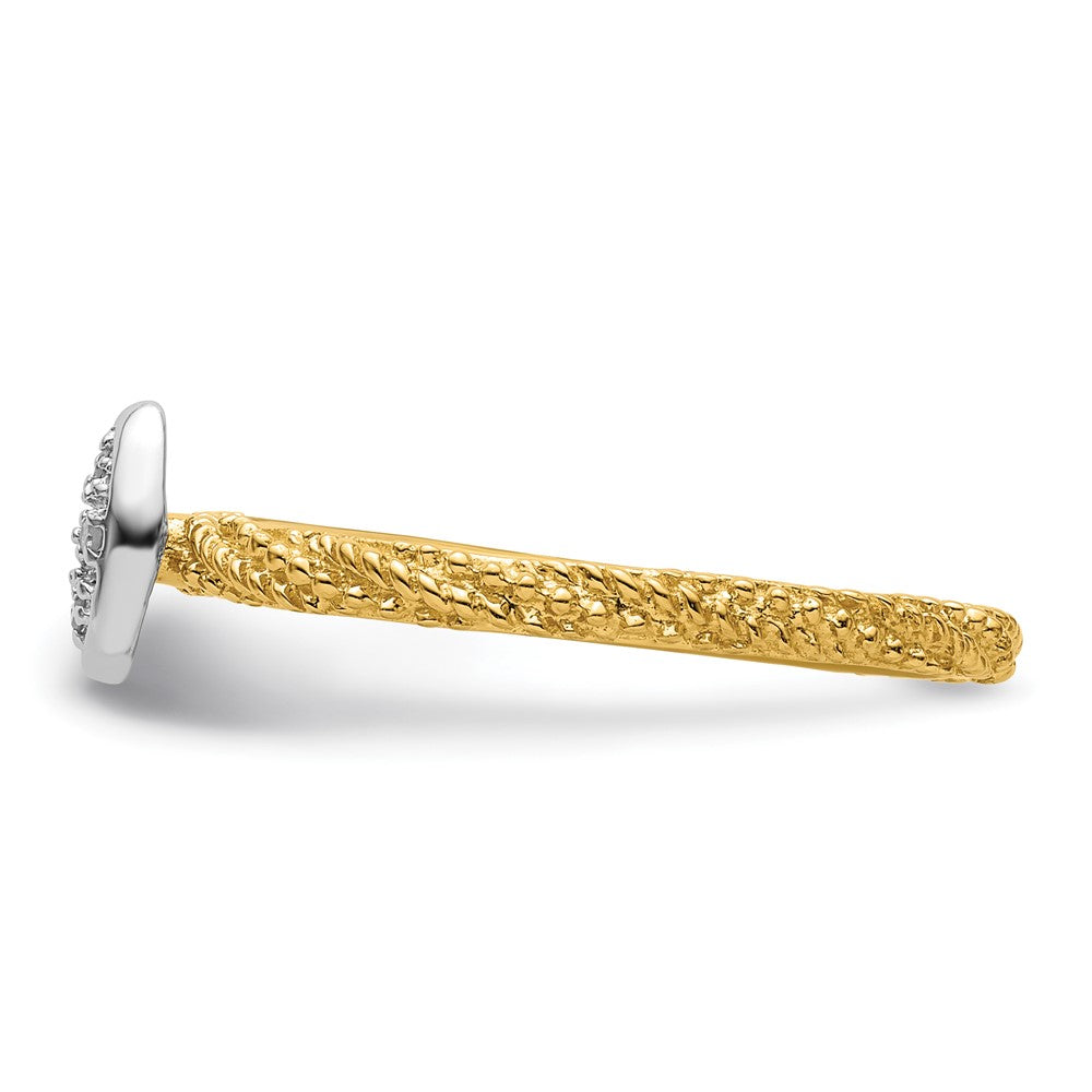 Sterling Silver Diamond Stackable Expressions Yellow Gold Plated Ring