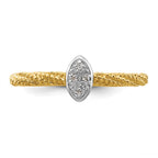 Sterling Silver Diamond Stackable Expressions Yellow Gold Plated Ring