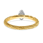 Sterling Silver Diamond Stackable Expressions Yellow Gold Plated Ring