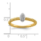 Sterling Silver Diamond Stackable Expressions Yellow Gold Plated Ring
