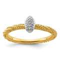 Sterling Silver Diamond Stackable Expressions Yellow Gold Plated Ring