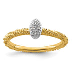 Sterling Silver Diamond Stackable Expressions Yellow Gold Plated Ring