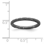 Sterling Silver Stackable Expressions Polished Ruthenium Plated Ring