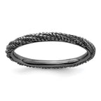 Sterling Silver Stackable Expressions Polished Ruthenium Plated Ring