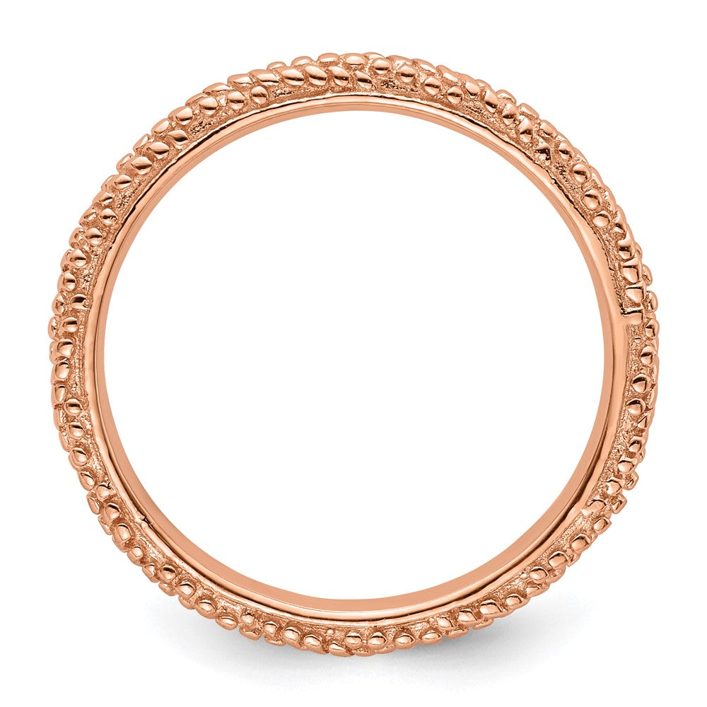 Sterling Silver Stackable Expressions Polished Rose Gold-plated Ring