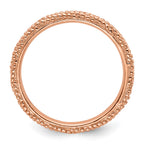 Sterling Silver Stackable Expressions Polished Rose Gold-plated Ring