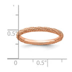 Sterling Silver Stackable Expressions Polished Rose Gold-plated Ring