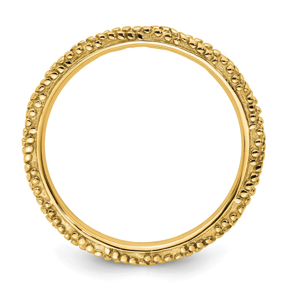 Sterling Silver Stackable Expressions Polished Gold-plated Ring
