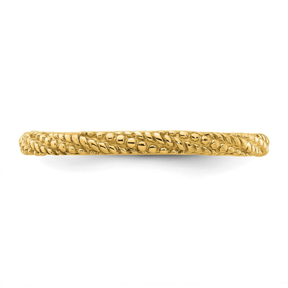 Sterling Silver Stackable Expressions Polished Gold-plated Ring