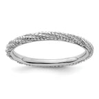 Sterling Silver Stackable Expressions Polished Textured Ring