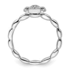 Sterling Silver Stackable Expressions Polished Diamond Angel w/halo Ring