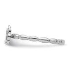 Sterling Silver Stackable Expressions Polished Diamond Angel w/halo Ring