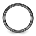 Sterling Silver Stackable Expressions Black-plated Step-down Ring