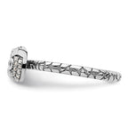Sterling Silver Stackable Expressions Garnet & Diamond Owl Ring