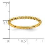 Sterling Silver Stackable Expressions Gold-plated Criss-cross Ring