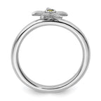 Sterling Silver Stackable Expressions Peridot Starfish Ring
