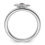 Sterling Silver Stackable Expressions Garnet Starfish Ring