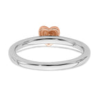 Sterling Silver/Rose Gold-plated Stackable Expressions Diamond Heart Ring