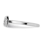 Sterling Silver Stackable Expressions Polished Onyx Owl Ring