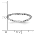 Sterling Silver Stackable Expressions Rhodium Criss-cross Ring
