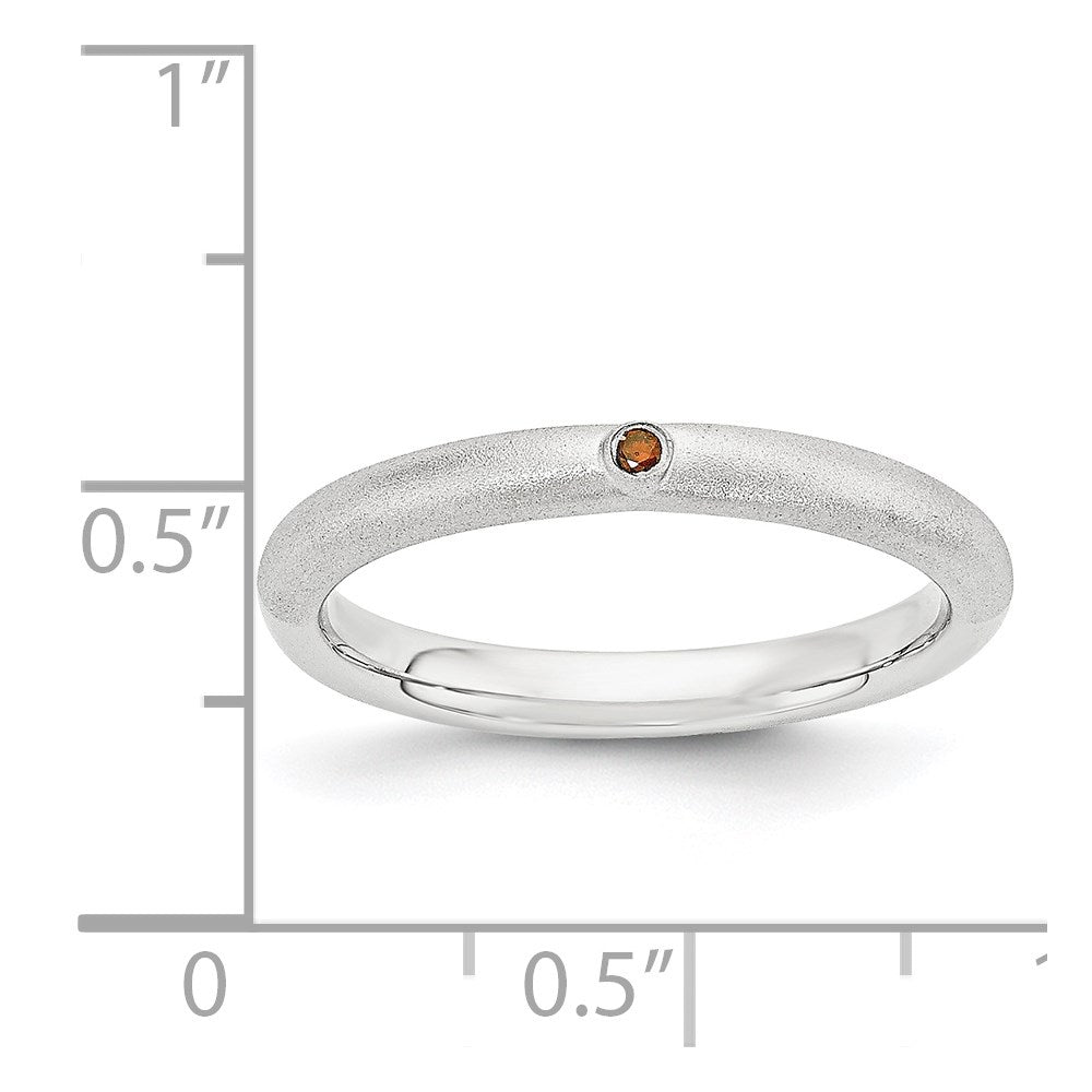 Sterling Silver Stackable Expressions w/Red Diamond Ring