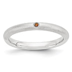 Sterling Silver Stackable Expressions w/Red Diamond Ring