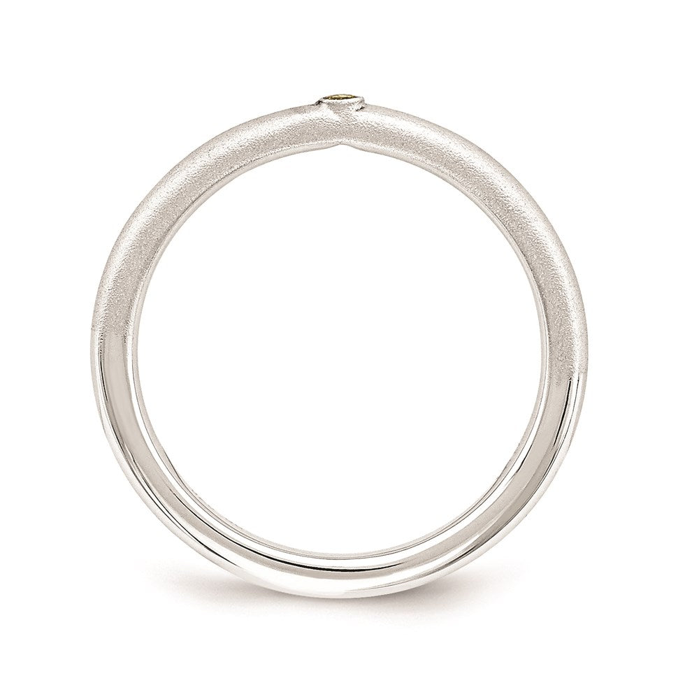 Sterling Silver Stackable Expressions w/Yellow Diamond Ring
