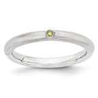 Sterling Silver Stackable Expressions w/Yellow Diamond Ring