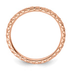 Sterling Silver Stackable Expressions Pink-plated Criss-cross Ring