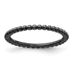 Sterling Silver Stackable Expressions Black-plated Ring